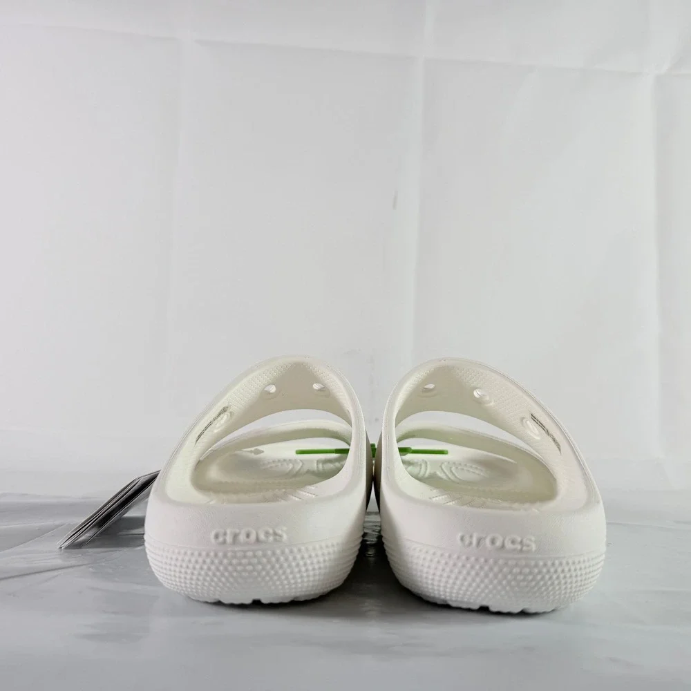 Crocs Classic Sandal v2 White Double Strap Slides Men 5 Women 7 209403-100